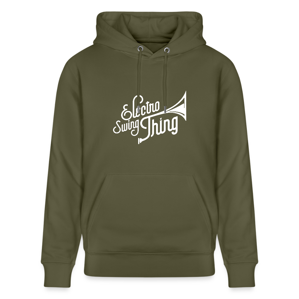 Electro Swing Thing – Bio Hoodie (Unisex, Großer Frontprint) - khaki green