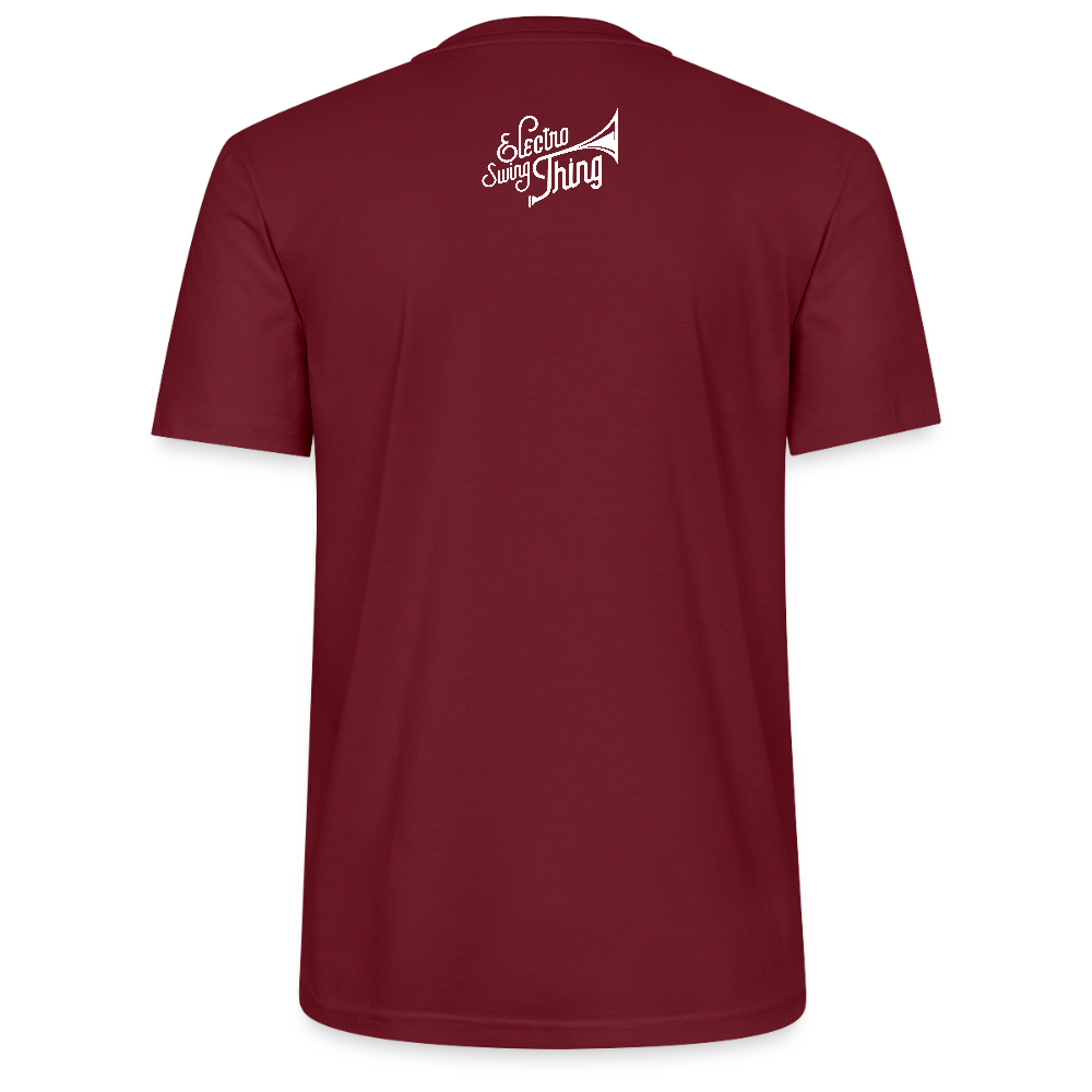 Electro Swing Thing – Bio T-Shirt (Unisex, Front & Kleiner Back Print) - burgundy
