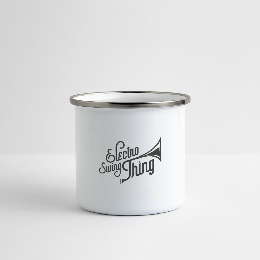 Electro Swing Thing – Emaille-Tasse (Retro-Look) - white
