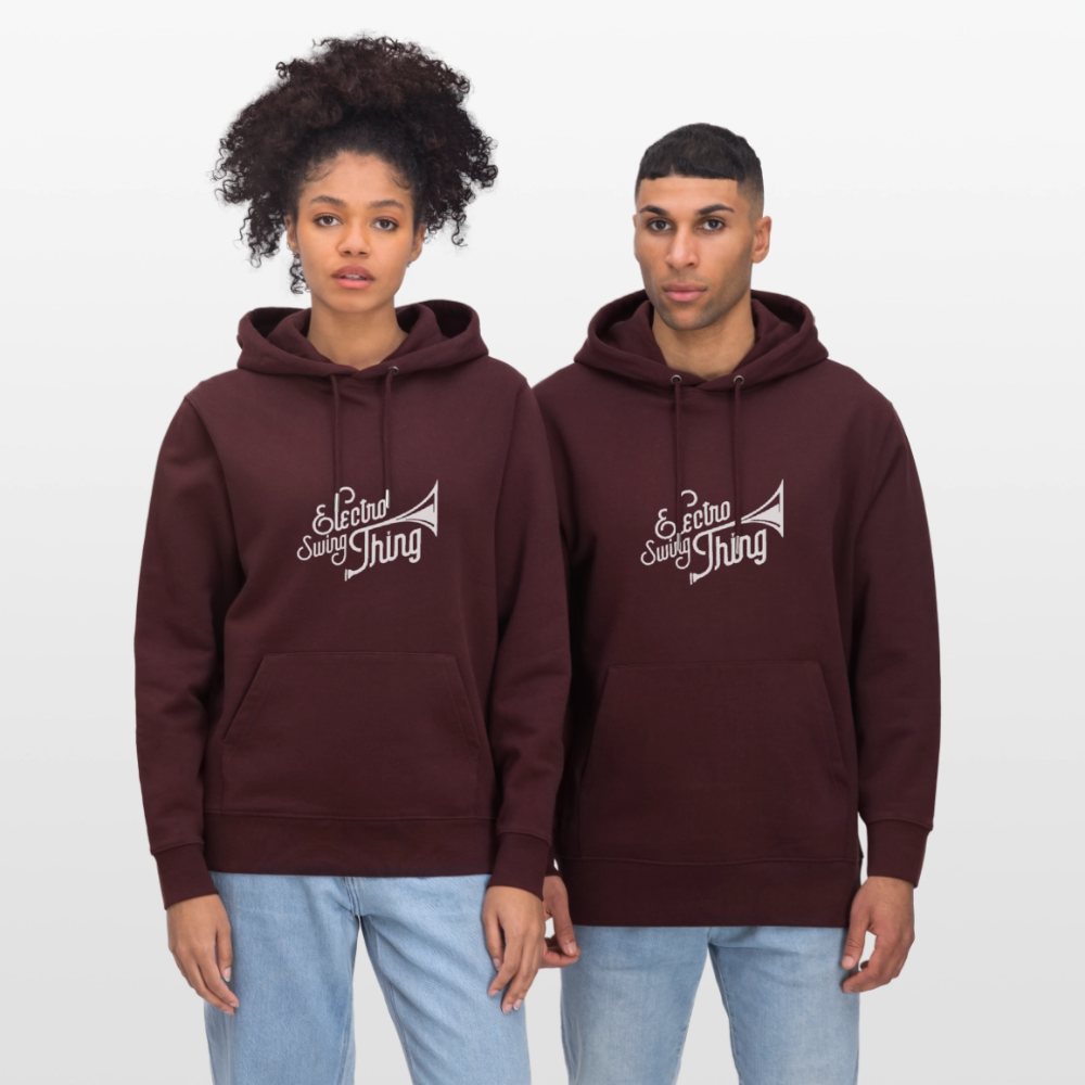Electro Swing Thing – Bio Hoodie (Unisex, Großer Frontprint) - maroon