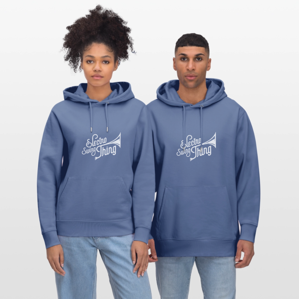 Electro Swing Thing – Bio Hoodie (Unisex, Großer Frontprint) - bright blue
