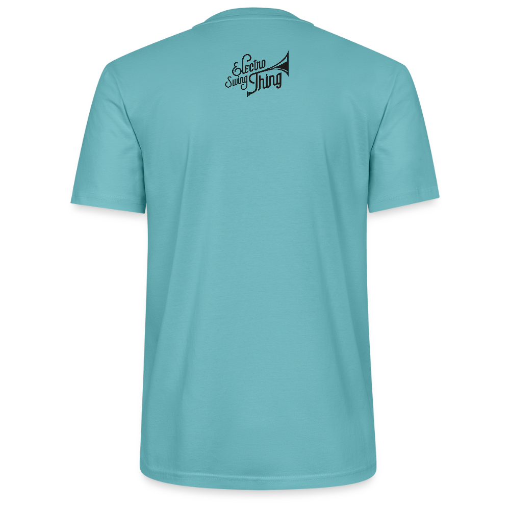 Electro Swing Thing – Unisex Bio T-Shirt (Großer Frontprint & Kleiner Backprint) - pastel turquoise
