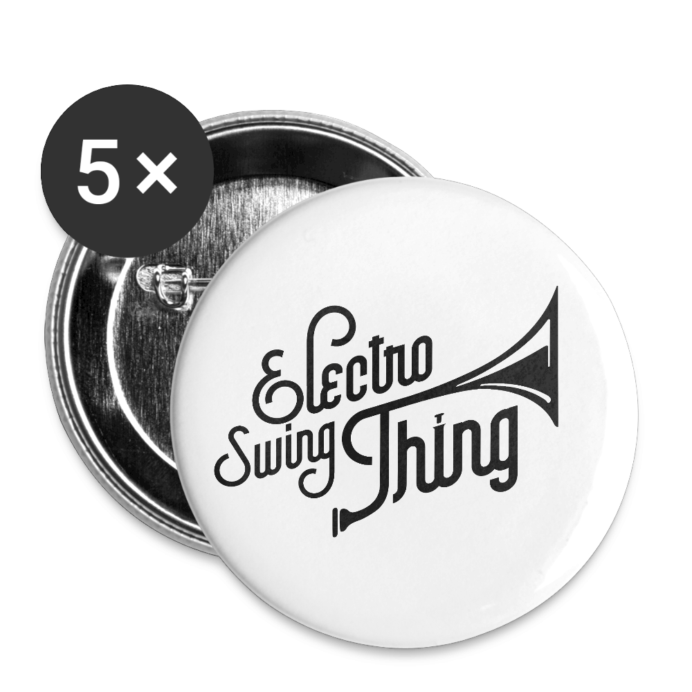 Electro Swing Thing – Button Set (5x Rund, 32 mm) - white