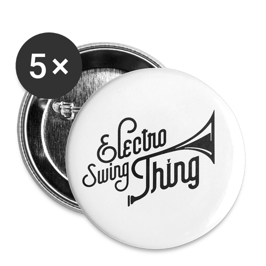 Electro Swing Thing – Button Set (5x Rund, 32 mm) - white