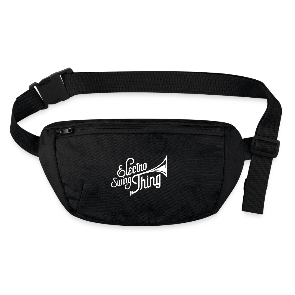 Electro Swing Thing – Recycled Gürteltasche (Schwarz, Weißer Print) - black